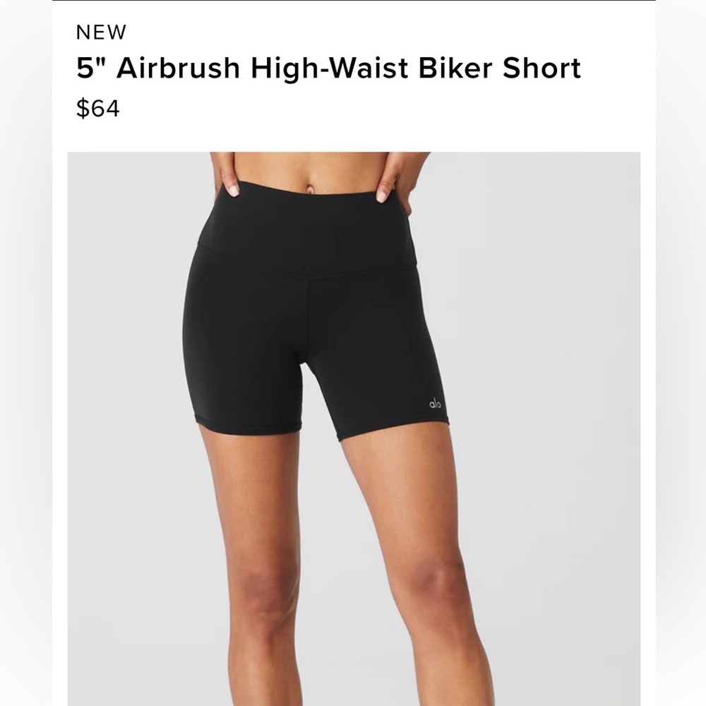 NWT! + in bag. Alo 5" Airbrush High-Waist Biker Short size x-small